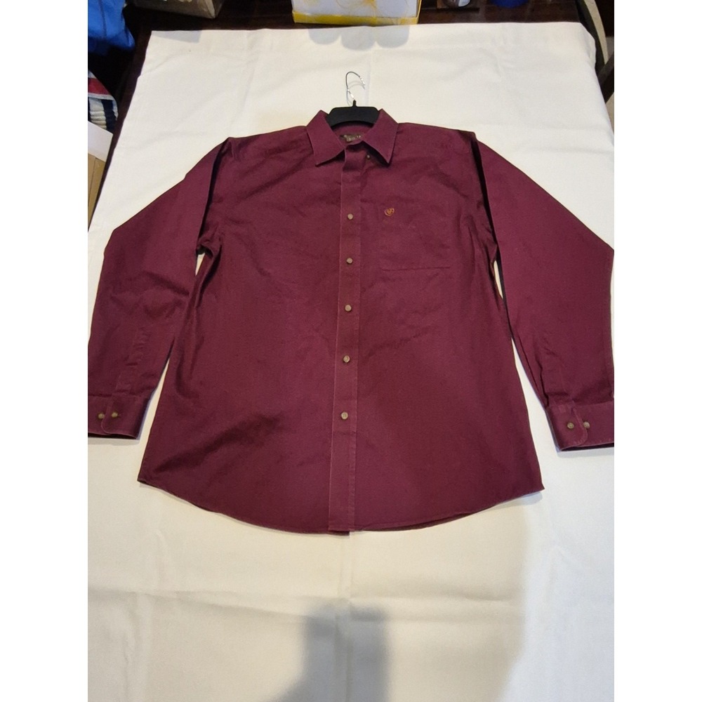 Ariat Mens Long Sleeve Button Up Shirt  Large Maroon